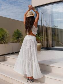 Bris Aura Váy ren xẻ tà bên hông thời trang phong cách phương Tây Y2K dành cho nữ mặc đi nghỉ lễ hội hòa nhạc mùa hè rave hội chợ thời Phục Hưng - Màu be - Xem 2