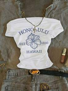 Attitoon Áo thun nữ tay ngắn ôm sát, dáng suông, eo nhún, trễ vai, thích hợp cho mùa hè. - trắng - Xem 7