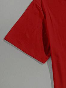 Manfinity EMRG Men's Casual Letter Print T-Shirt, Summer - Red - View 5
