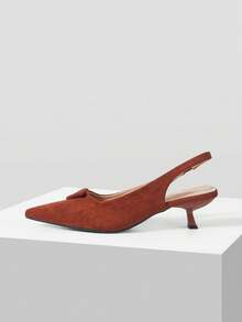 Mnmlis Giày sandal cao gót quai hậu cho nữ - màu nâu - Xem 2