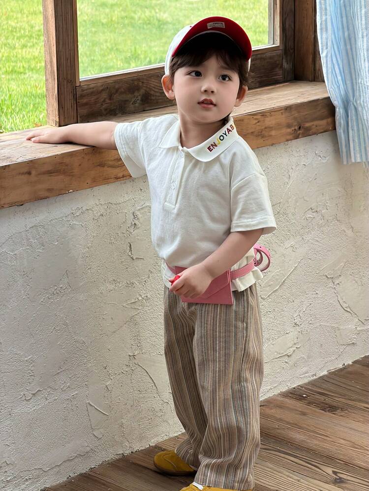 Toddler Boys' Korean Style Casual Collared Top