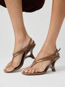 SHUZIA Sandal đế xuồng quai sau, kiểu dáng thanh lịch, thoải mái dành cho nữ. - Màu nâu  Mocha - Xem 2