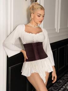 Myrelith Women's Waist Trainer (Steel Boned) - Purple - View 4