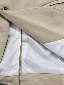 Calvornis 男士纯色商务通勤西装外套和裤子套装 - 卡其色 - 查看 6