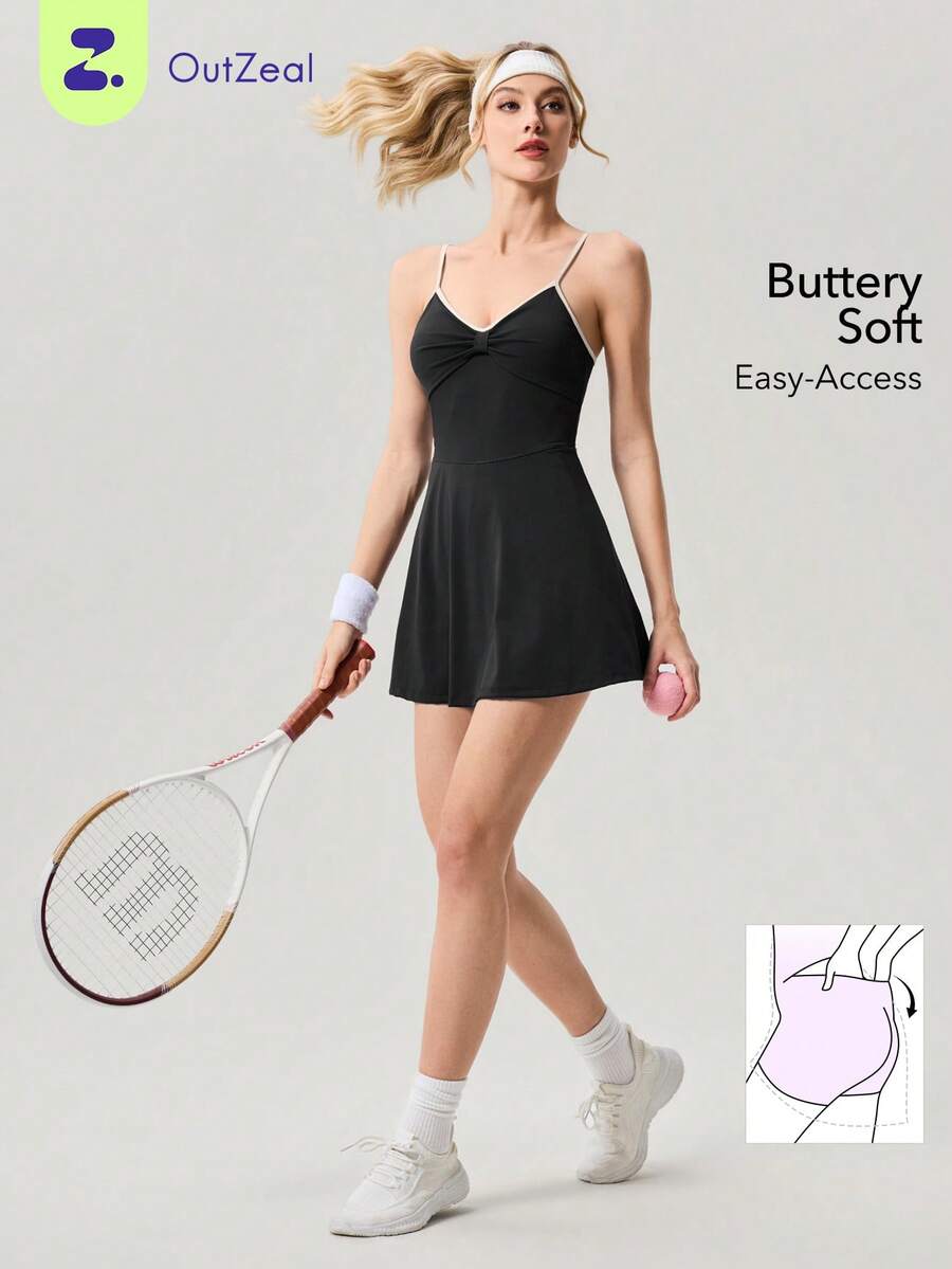 OutZeal Women Active Dress Daily Casual Quick Dry Bra-In With Easy-Access Hidden Opening Design - Black - View 1