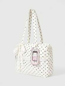 ROMWE Kawaii White Love Polka Dot Mobile Phone Pendant Shoulder Bag - White - View 2