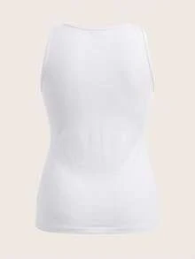 Slaydiva 3pcs/Set Plus Size Women's Black, White, Pink Thick Strap Camisole Tops, Suitable For Summer - Multicolor - View 8