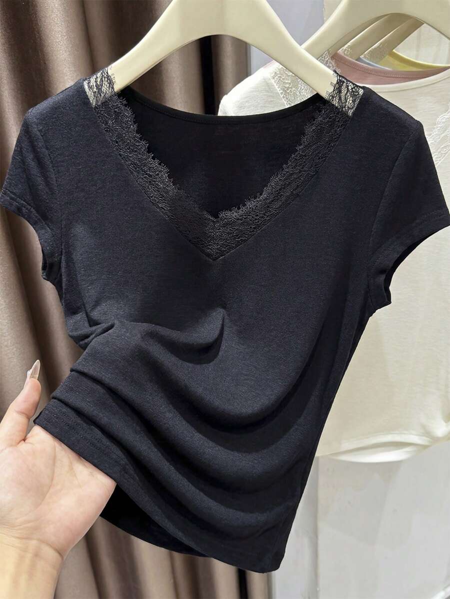 SHEIN Holidaya Women Knit Tops - Black - View 1