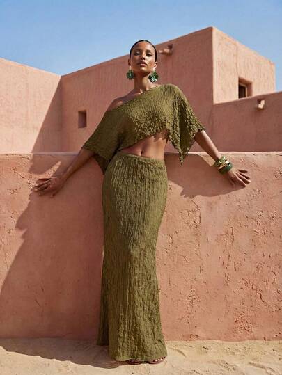 Zivah 2026 Women's Vacation Casual Beach Sheer Crochet Knit Oversized Shawl Cover Up Skirt