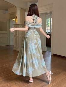 Feyla Đầm cổ yếm in họa tiết lãng mạn, thanh lịch dành cho nữ - Nhiều màu - Xem 2