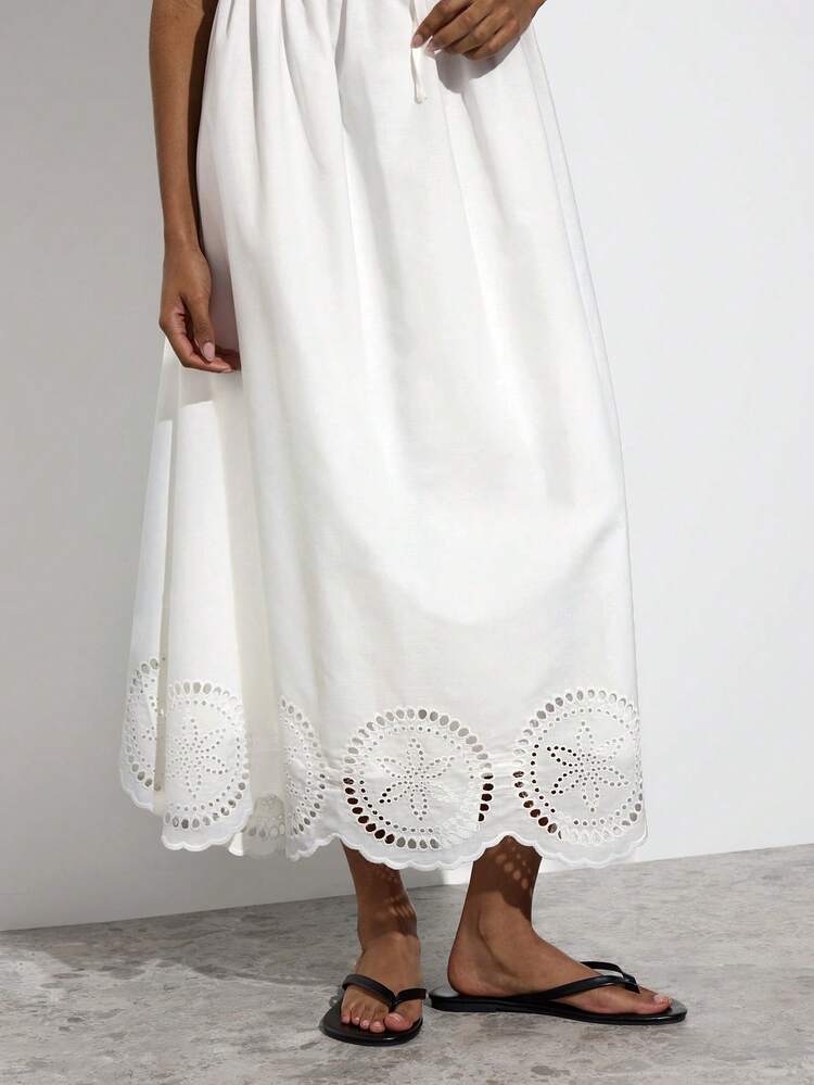 SHEIN Maija Abito lungo casual da donna con lacci, colore unito, estivo