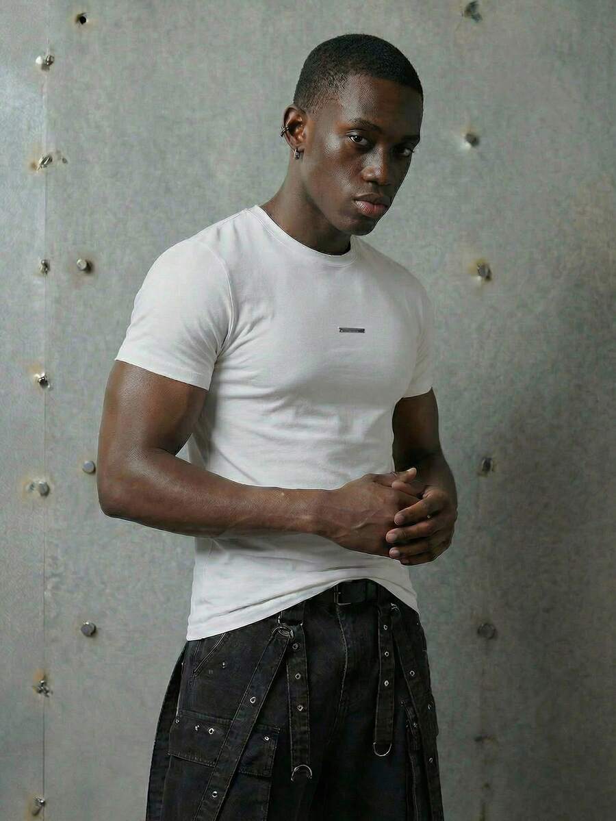 NEON BLANC 男士休闲宽松无袖背心，纯白色，标准尺码 - 白色 - 查看 1