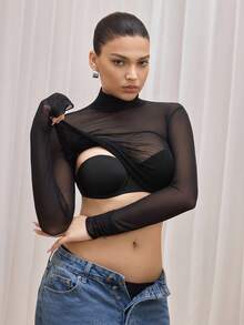 Bralution 1 件无肩带聚拢钢圈内衣文胸，露背可变换内衣文胸，适合小胸部，配有隐形肩带 - 黑色 - 查看 1