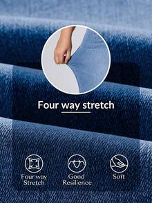 Flexra Plus Size Women Soft Medium Wash Elastic Jeans - Medium Wash - View 8