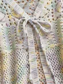 Breezaya Áo khoác cardigan nữ mỏng nhẹ, in họa tiết tie-dye, kiểu dáng gợi cảm cho kỳ nghỉ biển, thích hợp cho mùa xuân/hè/thu. - Nhiều màu - Xem 4