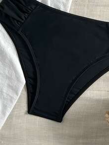 Bộ bikini hai mảnh kiểu yếm thanh lịch, thoải mái dành cho nữ, thích hợp cho kỳ nghỉ, đi biển, tiệc bể bơi, làm thủ công bằng dây thừng. - màu đen - Xem 5