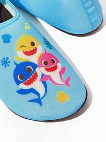 BABY SHARK X SHEIN 1 Pair Of Baby Fashionable And Comfortable Breathable Cartoon Pattern Cute Creek Shoes Soft-Soled Swimming Pool Outdoor Beach Seaside Baby Non-Slip Fl - Blue - View 9
