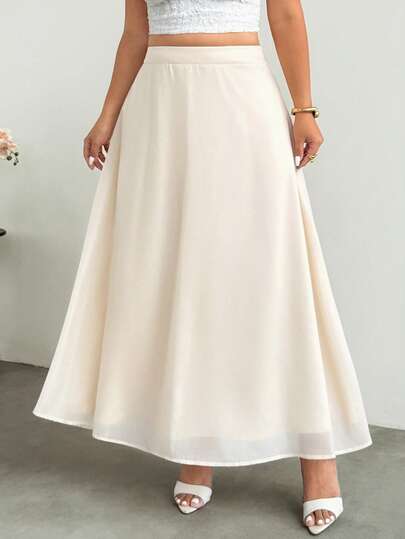 Firerie Chân váy nữ thanh lịch, tối giản, lãng mạn, thích hợp cho hẹn hò, nghỉ dưỡng, đi biển, đi làm hàng ngày, chất liệu chiffon màu mơ và vàng nhạt, dáng chữ A, xếp ly, có khóa kéo, phù hợp cho mùa xuân/hè.