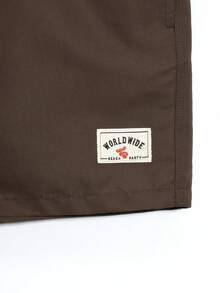 CoralVoy Pantalones cortos de playa tipo cargo con cintura con cordón y bolsillos para hombre, uso diario, vacaciones - Marrón - Ver 6