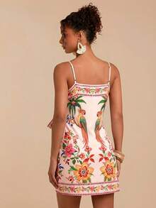 Travachic Women's Side Wrap Tie Floral Print Beach Vacation Dress,Summer Dresses For Women - Multicolor - View 2