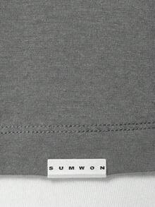 SUMWON Áo thun nam tay ngắn, chất liệu cotton, in họa tiết cây xương rồng và chữ màu hồng, kiểu dáng thường ngày, thích hợp cho mùa hè và phong cách đường phố. - Xám - Xem 4