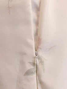 女童白色无袖长连衣裙，青少年时尚白色连衣裙 - 杏色 - 查看 9