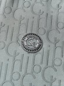 Mercer Haus 男士字母印花华夫格纹Polo衫，轻便商务休闲装，适合夏季度假海滩穿着 - 綠色 - 查看 4