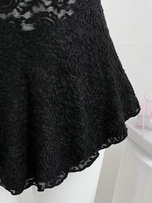 Women's Jacquard Knit Cashew Flower Textured Waist Cinched Dress Corset Dress Women Clothes Leopard Print Black Lace Dress Women's Summer Outfits Women's Dress Ladies Clothes Dress Mini Dress Corset Dresses For Woman - Black - View 7