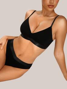 Barelissa 2pcs/Set Wireless Bra For Women - Black - View 5