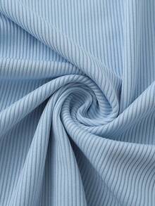 GlowEve 2026夏季新款优雅蓝色短袖U领珍珠边修身无袖T恤 - 淺藍色 - 查看 3