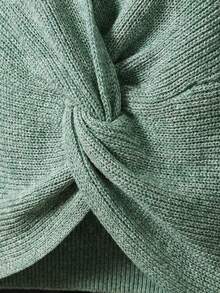 CosyJoli Plus Size Casual Twist Knot Sleeveless Knit Tank Top - Mint Green - View 6
