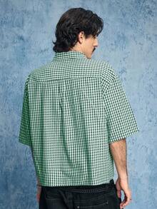 ROMWE MEN Street Life 男士新款中国风翻领Polo衫 - 綠色 - 查看 3