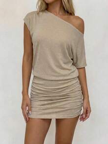 SHEIN EZwear Women's Metal Wire Mini Slip Dress - Gold - View 8