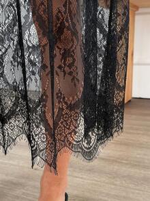 Easowa Robe ample et confortable à empiècement en dentelle imprimé léopard, sans manches. Col rond, épaules larges. Robe décontractée, élégante, pour le travail ou les vacances. Printemps/Été pour femmes - Multicolore - Voir 6