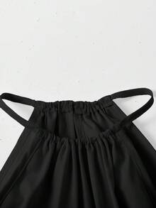 SHEIN Tween Girls' Loose Casual Sleeveless Floral Print Mid-Length Dress, Black - Black - View 5