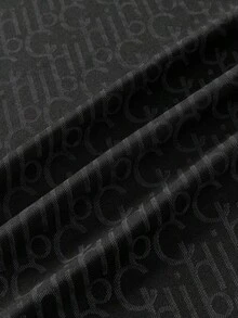 Mercer Haus 男士夏季字母迷你华夫格图案 Polo 衫，时尚翻领轻便商务休闲装 - 黑色 - 查看 6