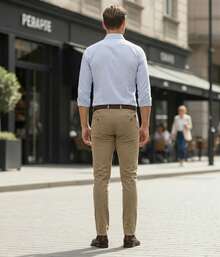 Pantalón Gabardina Skinny Strech Hombre - Duradero y Elegante. Un clásico reinventado con elasticidad para el día a día. ¡Comodidad sin sacrificar el estilo! - kaki - Ver 8