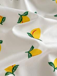 Cozy Pixies 女婴可爱柠檬花卉图案宽松吊带连衣裙，夏季 - 黃色 - 查看 7