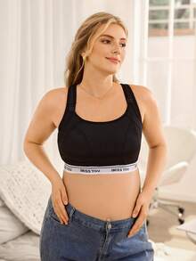Moonlight&Mama Women's Black Seamless Maternity & Nursing Bra,Plus Size Comfortable Summer Minimalist Solid Color Fashion High Quality Portable Bra,Single Pack - Black - View 2