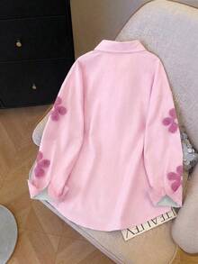Resyla Blusa de mujer con estampado de flores de perlas 3D - Multicolor - Ver 2