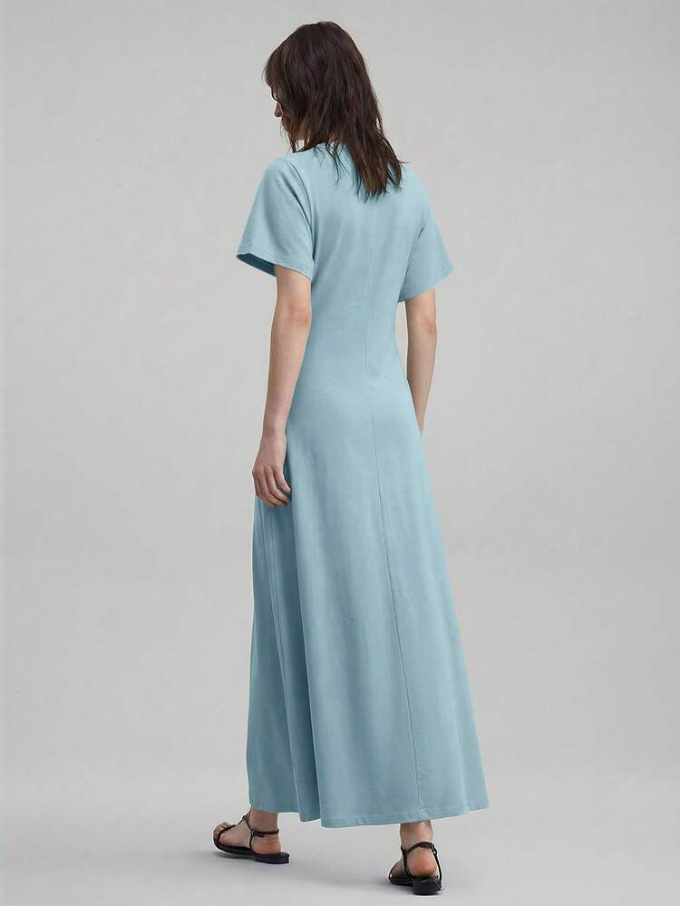 2026 Spring/Summer New Women's Minimalist City Dress With Waistline, Elegant Batwing Sleeve Dress, Teacher's Dress, Graceful Formal Dress For Women