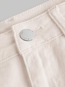 SHEIN MOD Plus Size Summer Casual Solid Color Denim Skirt - Apricot - View 4