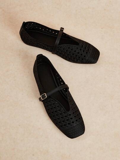 Rosivie Women Casual Versatile Commuter Hollow Embroidery Flats