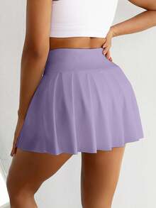 Sovereign Charm Sports Skirt-Skort Solid Color, Fashionable Suitable For Summer - Purple - View 2