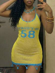 StreetHx Đầm dệt kim không tay họa tiết jacquard móc số dành cho nữ, thích hợp cho mùa xuân/hè. - Nhiều màu - Xem 5