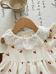 SHEIN LMoss Kids Bộ áo và quần họa tiết hoa dễ thương cho bé gái, viền bèo nhún, thích hợp cho kỳ nghỉ hè. - Nhiều màu - Xem 6