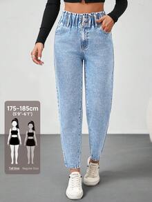 SHEIN Tall Quần Jeans Nữ Quần Ôm Vừa Vặn Thường Ngày Quần Ống Côn Cạp Rộng Quần Jeans Xanh Cao Cấp Quần Jeans Nữ Quần Nữ Quần Mùa Đông Trang Phục Cao Bồi Nữ Quần Áo Nữ Quần Nữ Quần Áo Mùa Hè Nữ - Rửa nhẹ - Xem 1