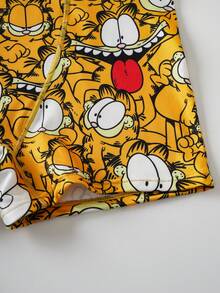 GARFIELD | SHEIN 1pc Women Comfy Cute Cartoon Print Yellow Boxer Briefs,Suitable For Everyday Wear, - Yellow - View 3