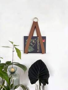Haus Hana 1Pc/4Pcs French Style Wall Storage Rack, PU Leather Strap & Metal Loop, Practical And Decorative Function, Keeps Magazines, Books And Notebooks Tidy, Perfect For Living Room, Study Or Entryway, Lightweight Wall Hanging Organizer - Multicolor - View 6