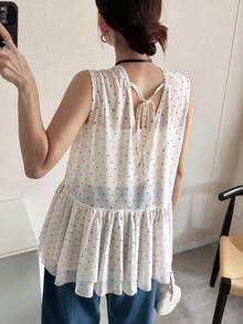 FRIFUL Women's V-Neck Textured Loose Fit Sleeveless Vest Jacket Summer - Beige - View 5